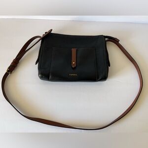 Fossil Gemma Two Tone Pebble Leather Crossbody Bag